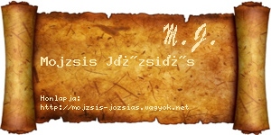 Mojzsis Józsiás névjegykártya